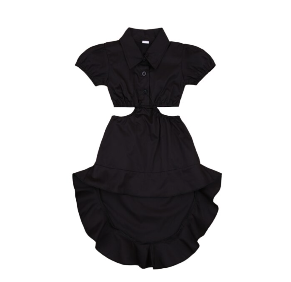 hi lo shirt dress THE RUFFLE HIGH-LOW SHIRT DRESS