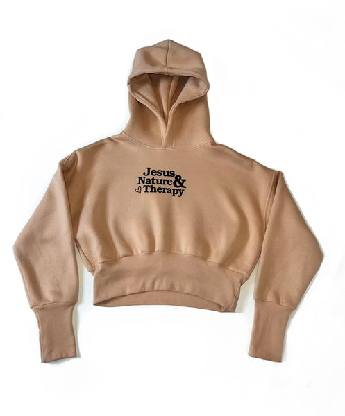 Jesus Nature Therapy Cropped Hoodie